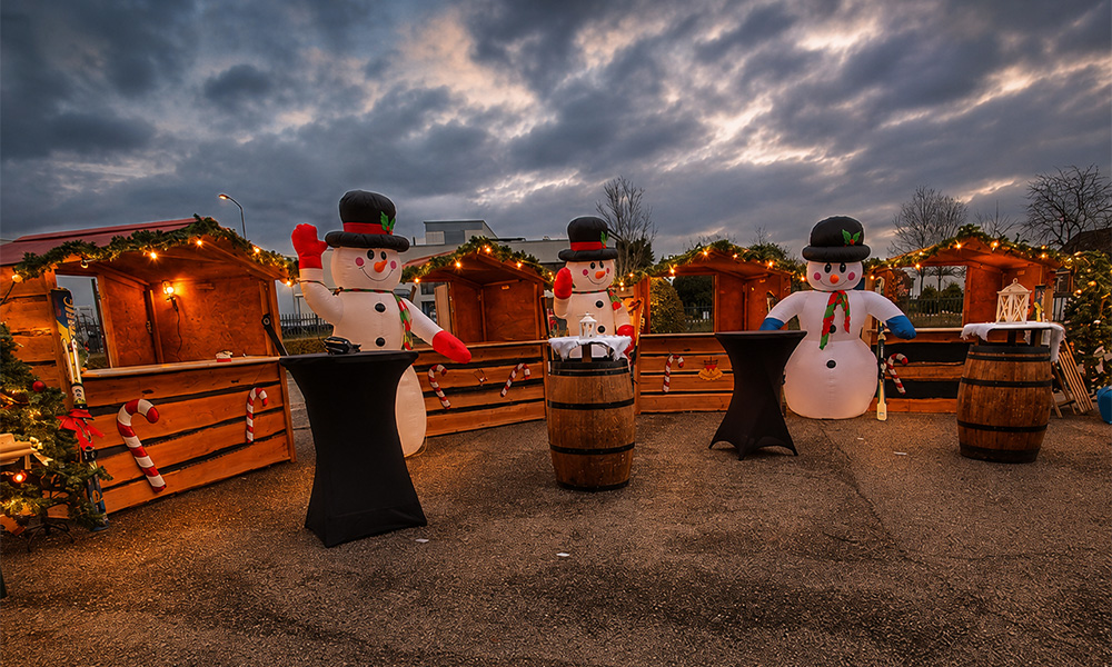 Kerstmarkt op een bedrijfslocatie
